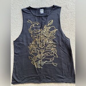 Zumba Fitness Black Tank with Gold Accents